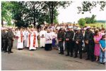 Święty Obraz w Starym Wielisławiu lata 90-te (dokładnie ustalimy) na zdjęciu także ówczesny proboszcz parafii ksiądz Marian Węsak